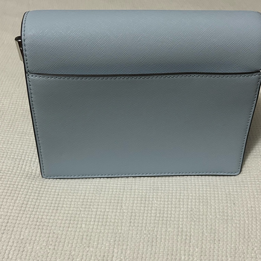 Tory Burch Pale Blue Saffiano Leather Crossbody Wallet - Picture 2 of 10